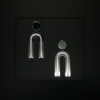 Boucles d'oreilles en argent 925 millièmes de forme géométrique avec fermoirs poussettes.